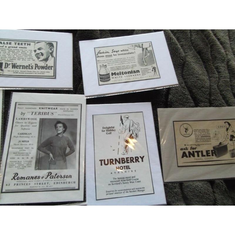 CLEARANCE SALE 17 vintage adverts on mounts for framing - BN in individual packs (MP#21)