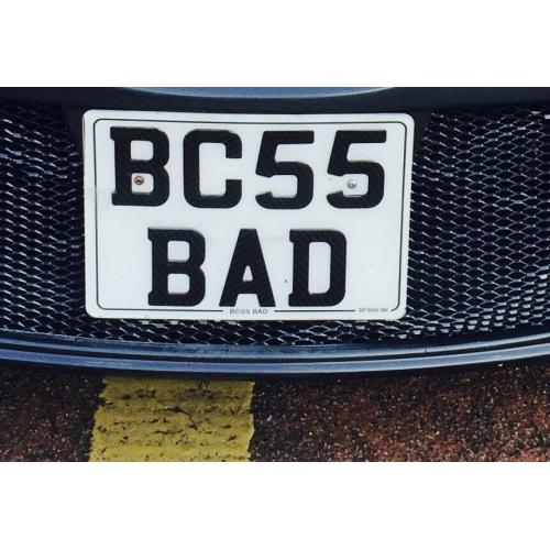 BC55 BAD boss bad number plate