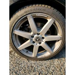 AMG staggered alloy wheels rim with tyre Mercedes c class 18 inch C320