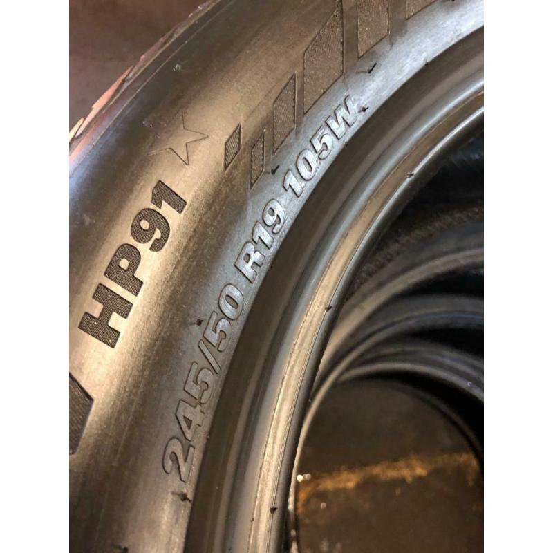 2 Tyres 245 50 19(105W)Kumho Crugen HP91?? Tread 5.5mm-6.5mm