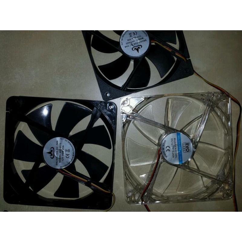 2 x 14 cm fans 3? each