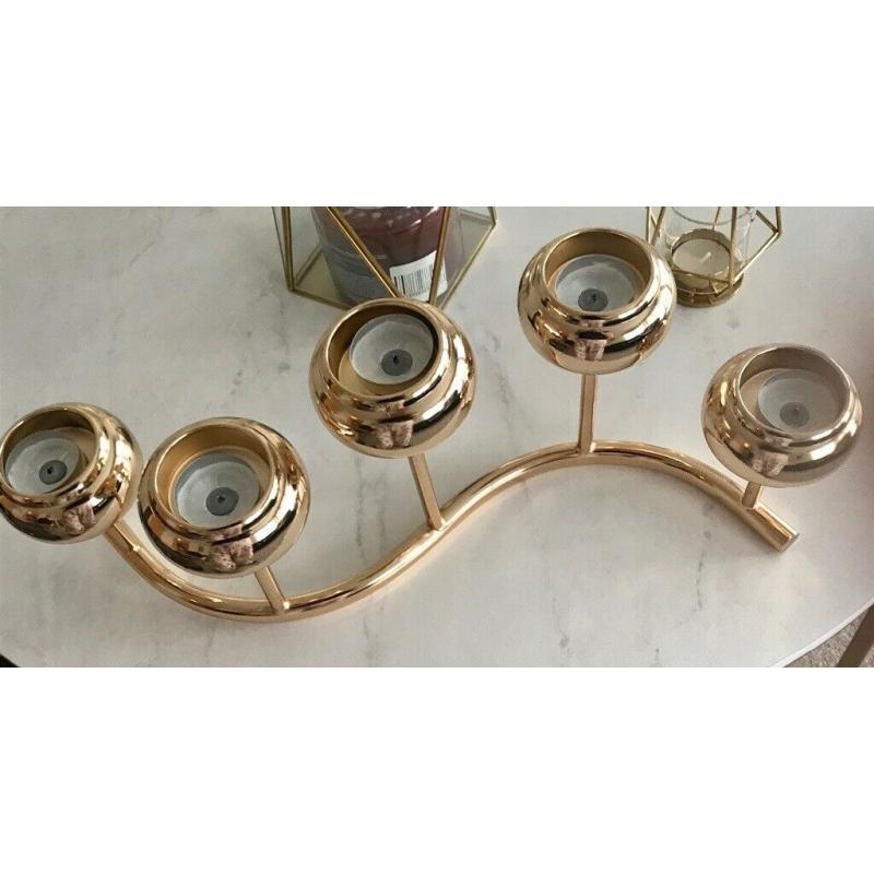 Gold metal candelabra