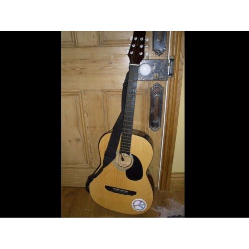 ROLLINS DREADNOUGHT ACOUSTIC GUITAR WITH CASE AND STRAP