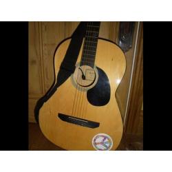 ROLLINS DREADNOUGHT ACOUSTIC GUITAR WITH CASE AND STRAP