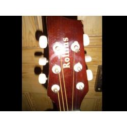 ROLLINS DREADNOUGHT ACOUSTIC GUITAR WITH CASE AND STRAP