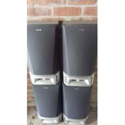 SET OF 4 VERY LARGE AIWA HI-FI SPEAKERS GREAT SOUND ALSO CAN BE BOUGHT AS A PAIR