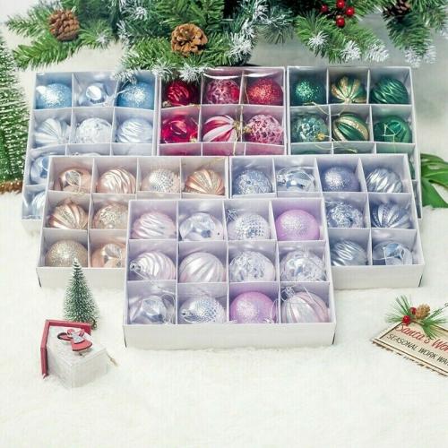 12X Christmas Tree Balls Baubles Glitter Hanging Xmas Party Ornament Home Decor