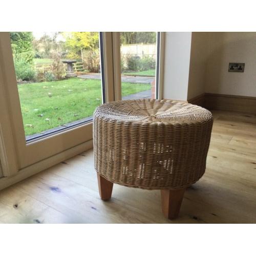 Vintage wicker footstool