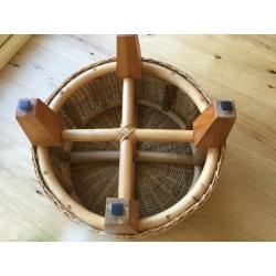 Vintage wicker footstool