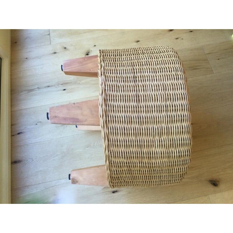 Vintage wicker footstool