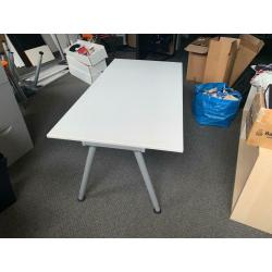 Height adjustable ikea white long table (office clearance)