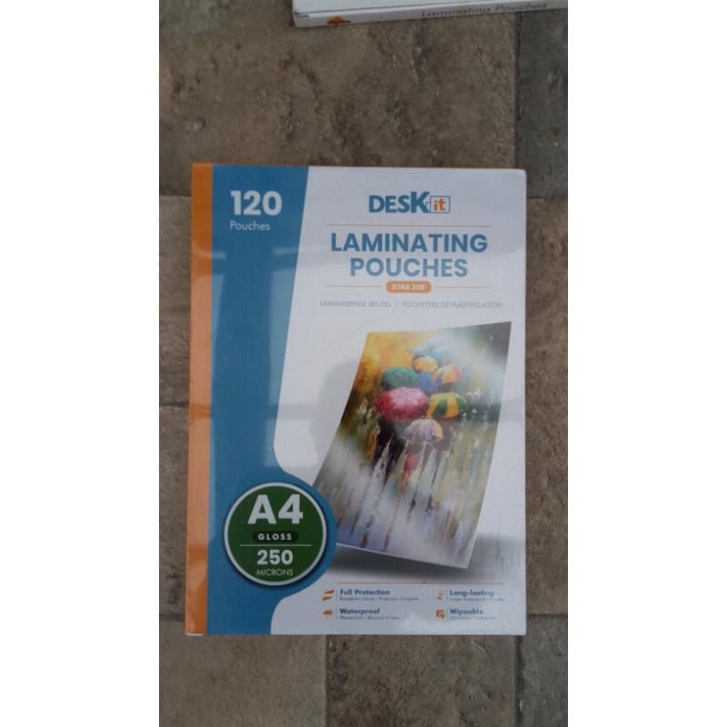 deskit 120 x A4 250microns laminating pouches