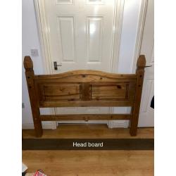 Double bed frame, desk and chair
