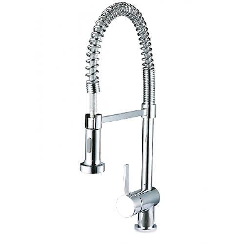 Spiral spring kitchen mixer tap