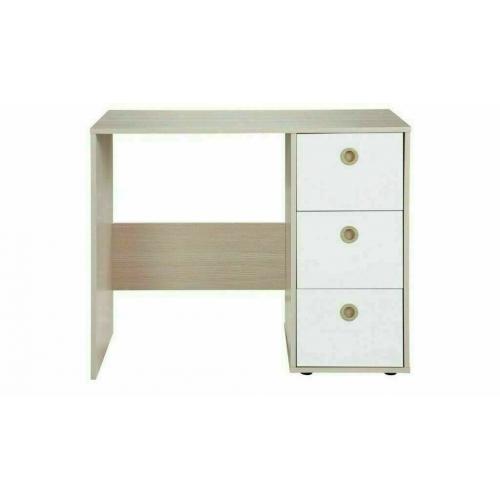 Home Camden 3 Drawer Desk - White & Acacia No914/0631 (1250)