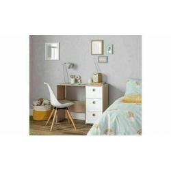 Home Camden 3 Drawer Desk - White & Acacia No914/0631 (1250)