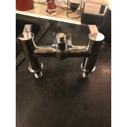 Chrome mixer bath fill taps