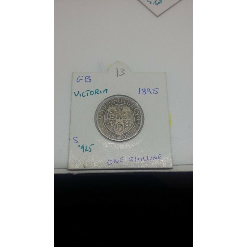 1895 queen Victoria one shilling silver coin, collectable
