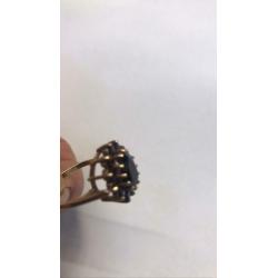 9ct Garnet Cluster Ring
