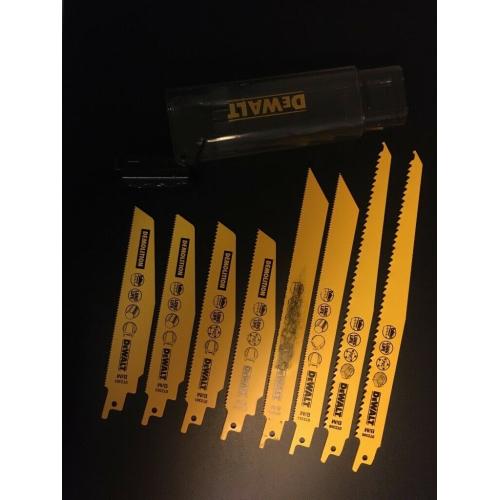 De Walt reciprocating Saw Blades. - 8 off complete with clever holster device to keep them safely