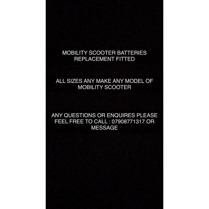 Mobility scooter battery replacement and servicing FREE FITTING