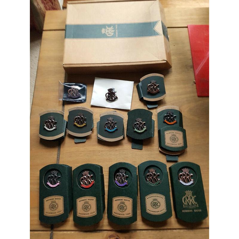 Set of Goodwood Road Racing Club 1999 to 2013? GRRC Members Enamel Badges?
