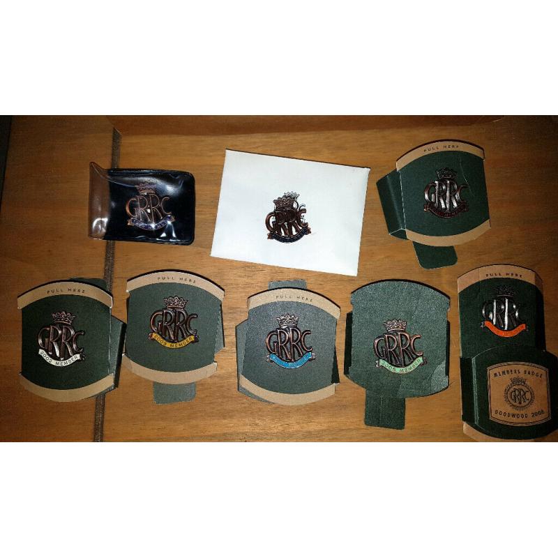 Set of Goodwood Road Racing Club 1999 to 2013? GRRC Members Enamel Badges?