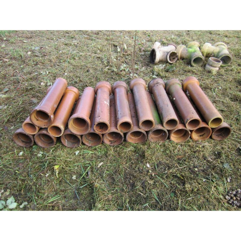 Straight clay drainage pipe