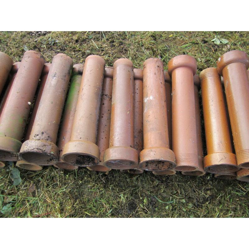 Straight clay drainage pipe