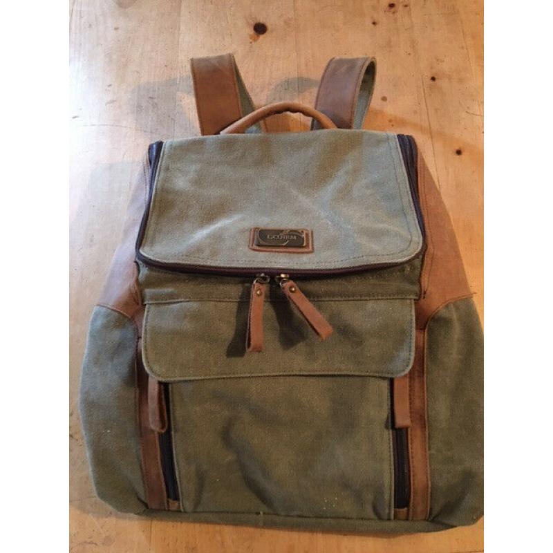 Canvas and Leather Backpack