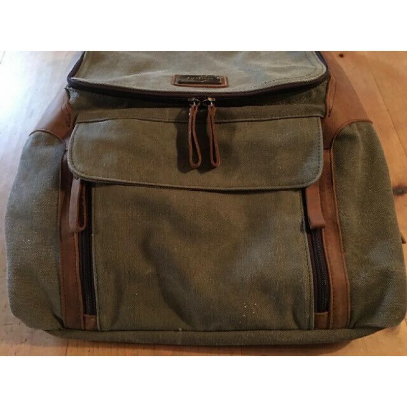 Canvas and Leather Backpack