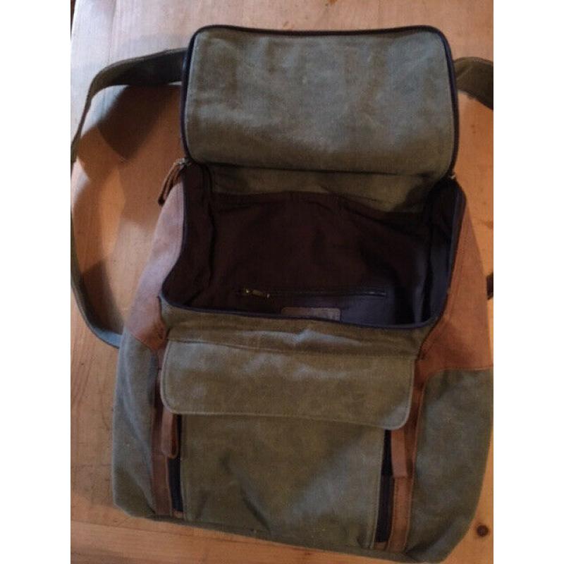 Canvas and Leather Backpack