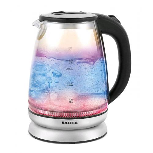 Salters iridescent dual LED illumination glass kettle