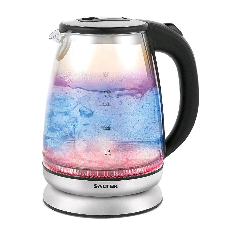 Salters iridescent dual LED illumination glass kettle