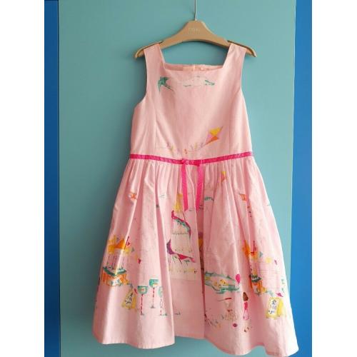 Next Girls Dress Pink Printed Cotton, Summer Dress, Age 5 Years