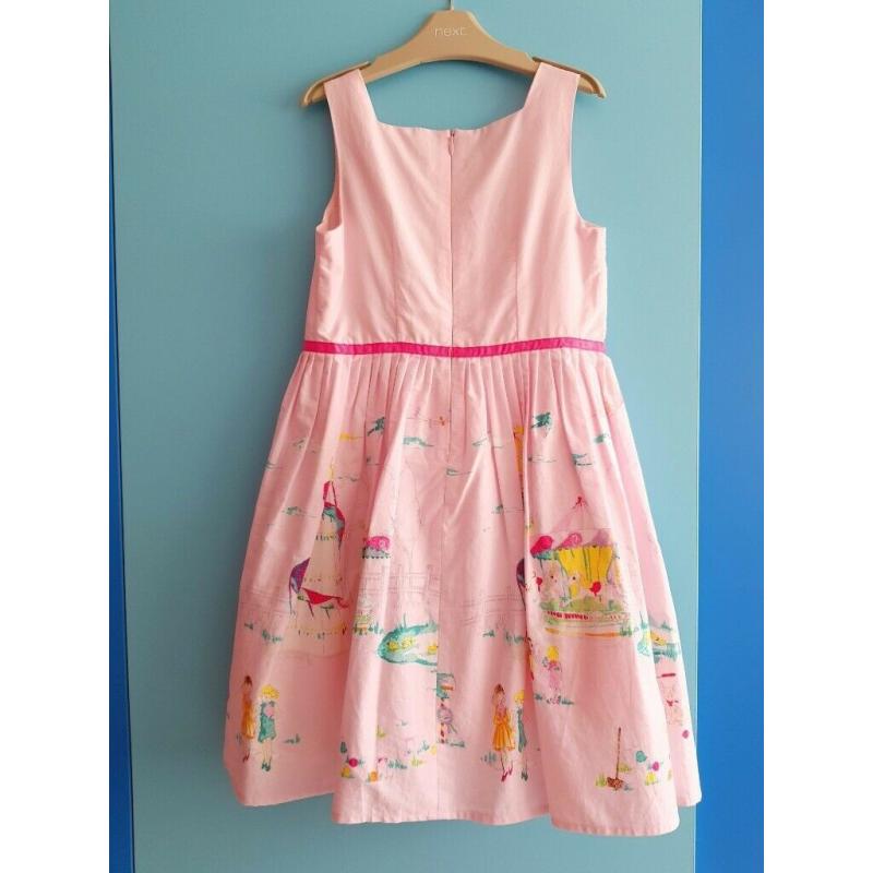 Next Girls Dress Pink Printed Cotton, Summer Dress, Age 5 Years