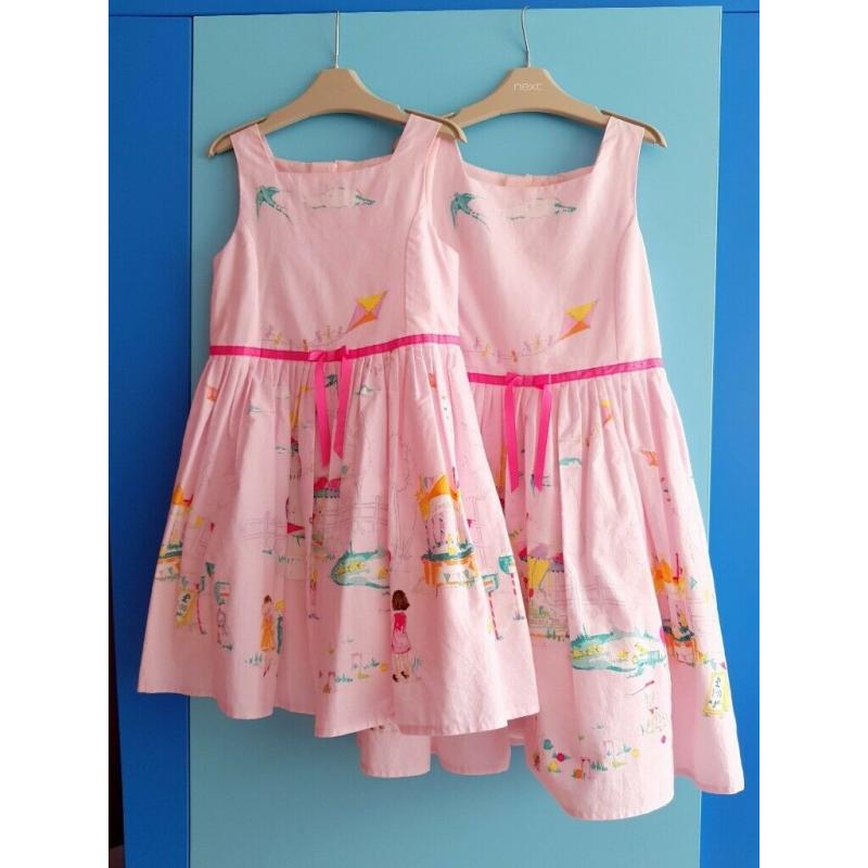 Next Girls Dress Pink Printed Cotton, Summer Dress, Age 5 Years