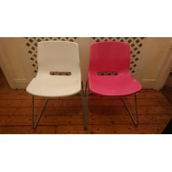 2 x IKEA SNILLE Chairs White + Pink
