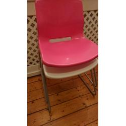 2 x IKEA SNILLE Chairs White + Pink