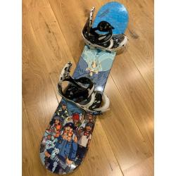Kids Youth Burton Chopper 126cm Snowboard, Burton Bindings, Stomp pad, freshly waxed