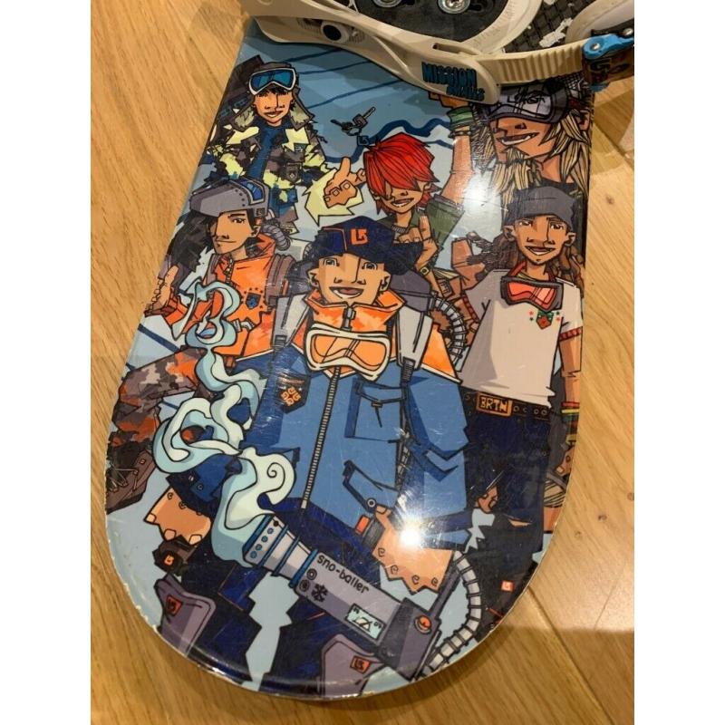 Kids Youth Burton Chopper 126cm Snowboard, Burton Bindings, Stomp pad, freshly waxed