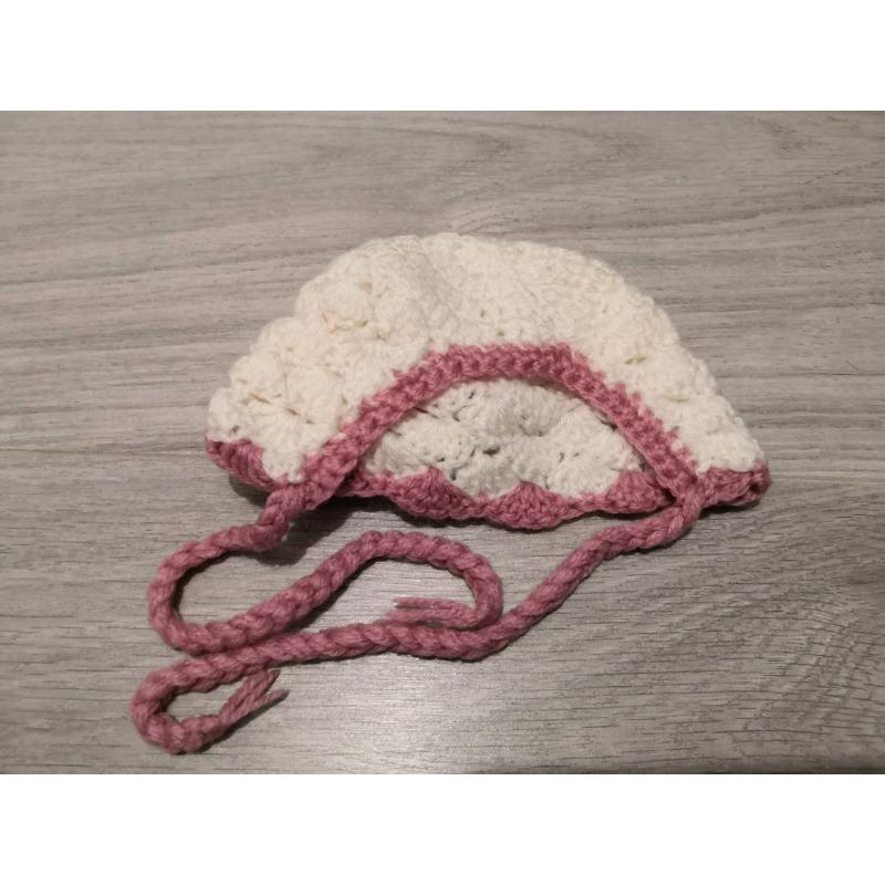Crochet Knit baby hats, tie, flowers, photo props