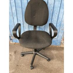 Used Charcoal High Back Operators Chair with Arms.
