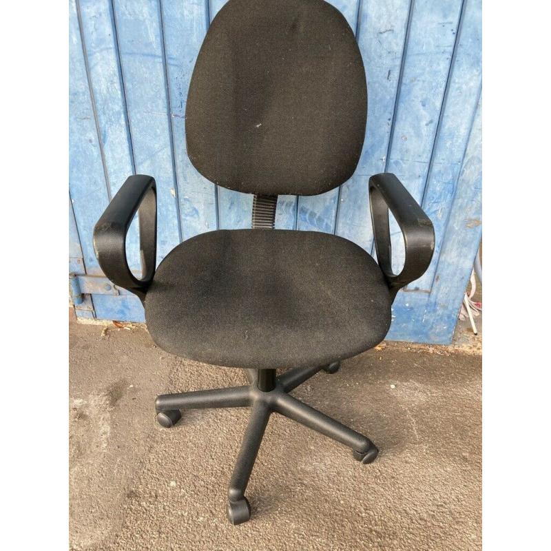 Used Charcoal High Back Operators Chair with Arms.