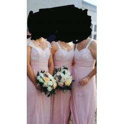 3 x blush bridesmaid dresses
