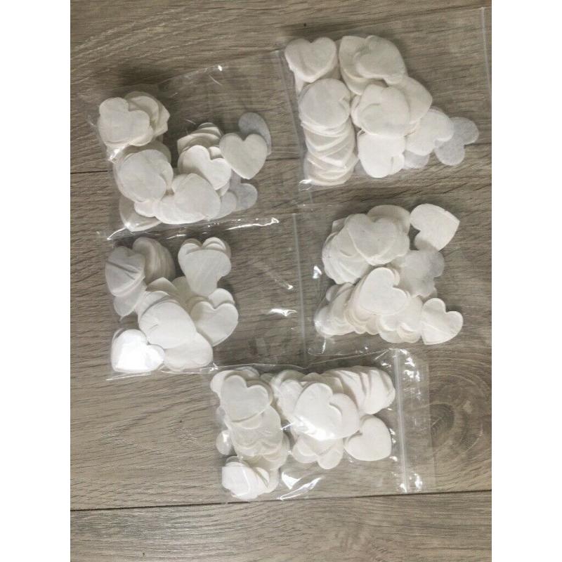 Wedding confetti to fill 50 cones hearts white