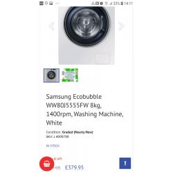washing machine/Samsung Ecobubble WW80J5555FW 8kg, 1400rpm