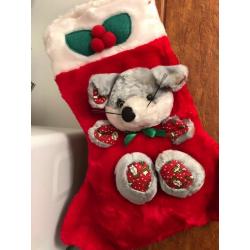 2 x 3D Christmas Stockings ~ Puppy ~ Mouse