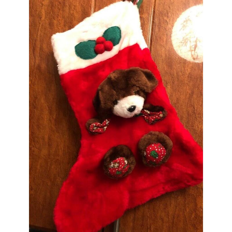 2 x 3D Christmas Stockings ~ Puppy ~ Mouse