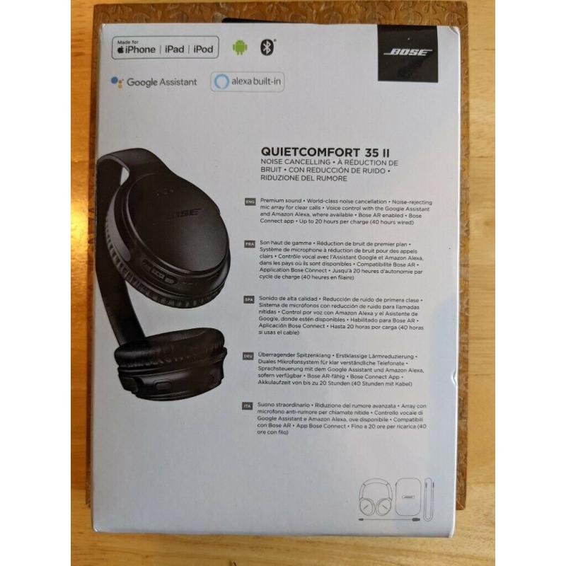 Bose QuietComfort 35 II Black Headphones and case - Brand new sealed box